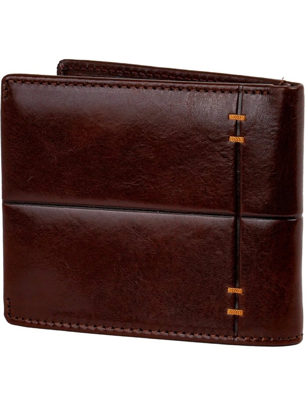 Handmade Italian Leather Wallet - Minimalist Billfold for Cards & Cash (Brown)